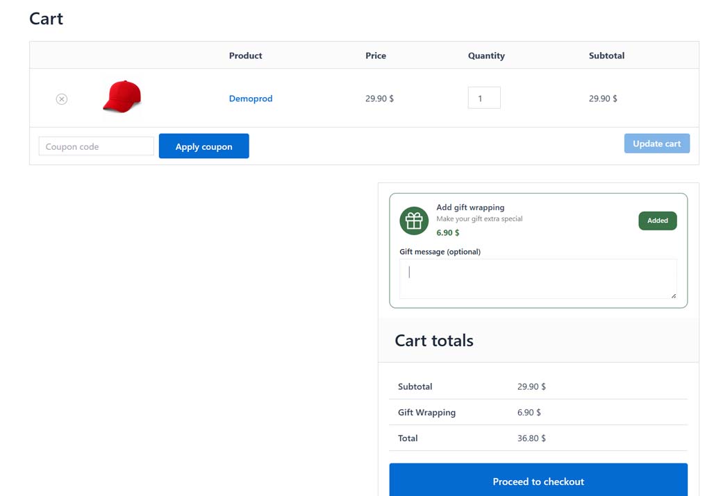 Gift wrap whole order in WooCommerce
